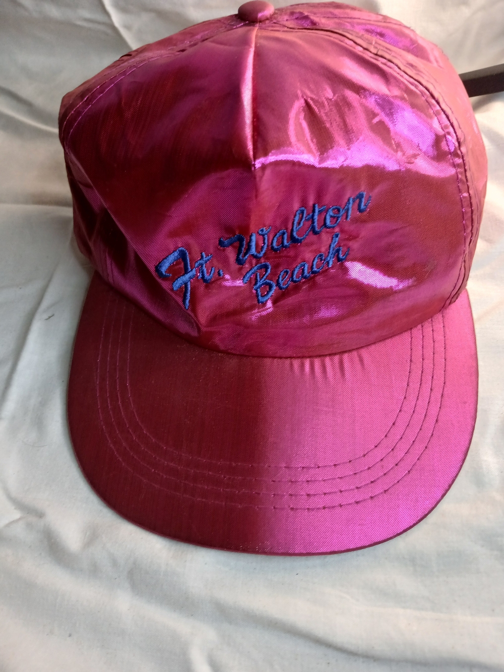 Vintage Satin Pink Ft. Walton Beach Baseball Cap Fully Adjustable Never Worn